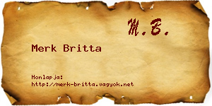 Merk Britta névjegykártya